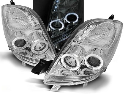 Prednja svjetla Angel Eyes (chrome) / Toyota Yaris (2006-2009), LPTO03