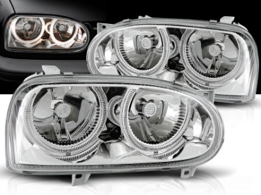 Prednja svjetla Angel Eyes (chrome) / Volkswagen Golf 3 (09.1991-08.1997), LPVW01