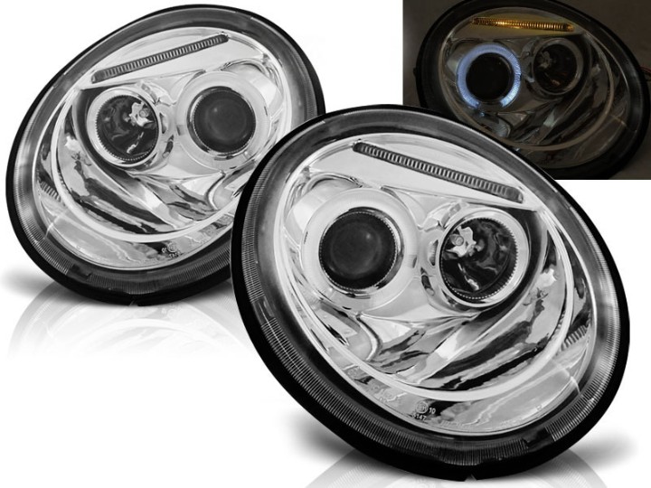 Prednja svjetla Angel Eyes (chrome) / Volkswagen New Beetle (10.1998-05.2005), LPVW75