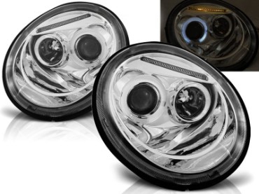 Prednja svjetla Angel Eyes (chrome) / Volkswagen New Beetle (10.1998-05.2005), LPVW75