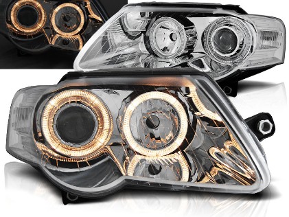 Prednja svjetla Angel Eyes (chrome) / Volkswagen Passat B6 3C (03.2005-2010), LPVWC5