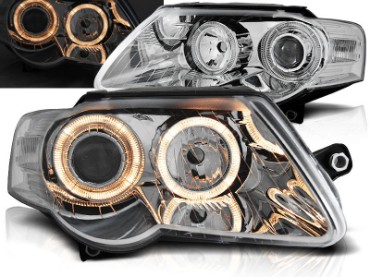 Prednja svjetla Angel Eyes (chrome) / Volkswagen Passat B6 3C (03.2005-2010), LPVWC5