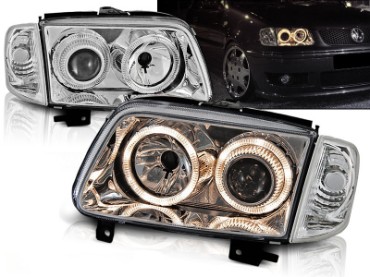 Prednja svjetla Angel Eyes (chrome) / Volkswagen Polo (10.1999-10.2001), LPVW57