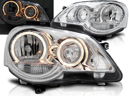 Prednja svjetla Angel Eyes (chrome) / Volkswagen Polo 9N3 (04.2005-2009), LPVWE2
