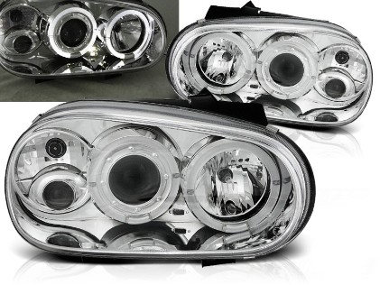 Prednja svjetla Angel Eyes (chrome) / VW Golf 4 (1997-2005), LPVW06