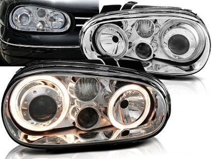Prednja svjetla Angel Eyes (chrome) / VW Golf 4 (1997-2005), LPVW42