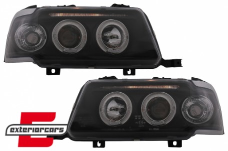 Prednja svjetla Angel Eyes (crna) / Audi 80 B4 (1991-1996), LPAU30