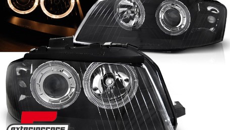 Prednja svjetla Angel Eyes (crna) / Audi A3 8P 8PA (2003-2008), LPAU78