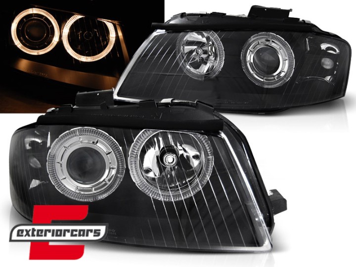 Prednja svjetla Angel Eyes (crna) / Audi A3 8P 8PA (2003-2008), LPAU78
