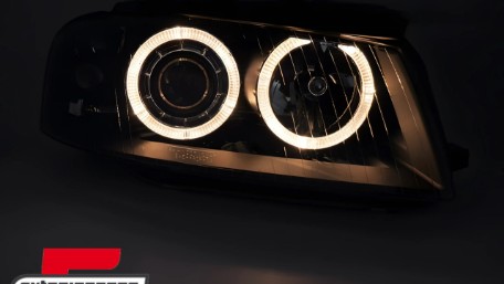Prednja svjetla Angel Eyes (crna) / Audi A3 8P 8PA (2003-2008), LPAU78
