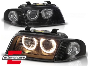 Prednja svjetla Angel Eyes (crna) / Audi A4 B5 (1994-12.1998), LPAU11