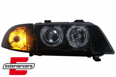 Prednja svjetla Angel Eyes (crna) / Audi A4 B5 (1994-12.1998), LPAU11