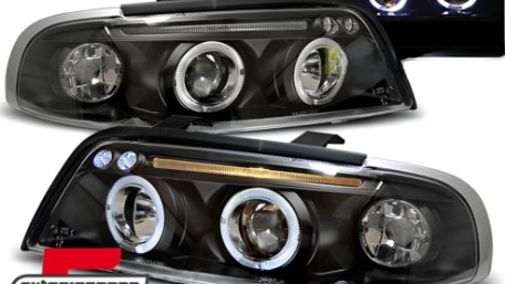 Prednja svjetla Angel Eyes (crna) / Audi A4 B5 (1994-12.1998), LPAU34
