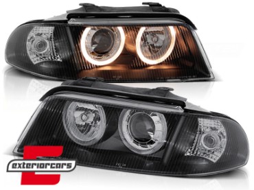 Prednja svjetla Angel Eyes (crna) / Audi A4 B5 Facelift (01.1999-09.2000), LPAU18
