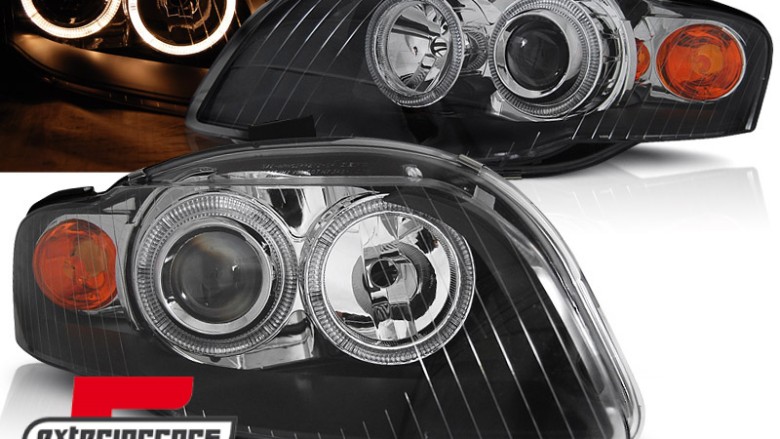 Prednja svjetla Angel Eyes (crna) / Audi A4 B7 (2004-2008), LPAU58