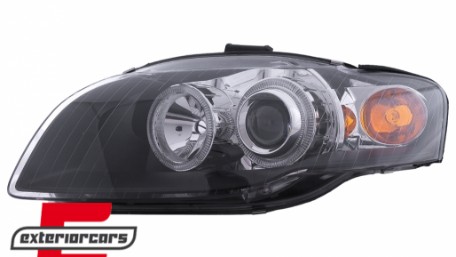 Prednja svjetla Angel Eyes (crna) / Audi A4 B7 (2004-2008), LPAU58