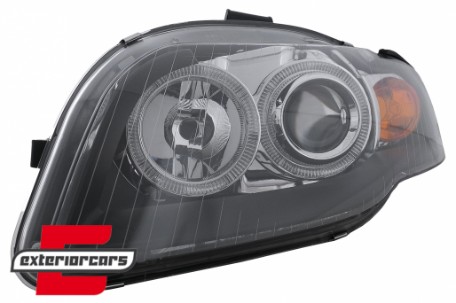Prednja svjetla Angel Eyes (crna) / Audi A4 B7 (2004-2008), LPAU58