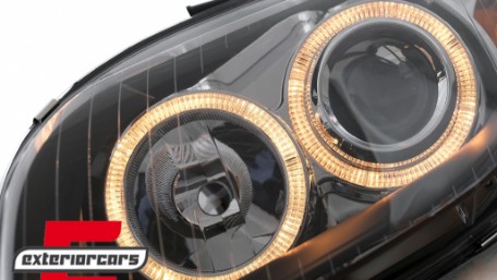 Prednja svjetla Angel Eyes (crna) / Audi A4 B7 (2004-2008), LPAU58