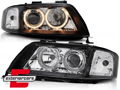 Prednja svjetla Angel Eyes (crna) / Audi A6 4B C5 (05.1997-05.2001), LPAU68