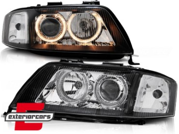 Prednja svjetla Angel Eyes (crna) / Audi A6 4B C5 (05.1997-05.2001), LPAU68