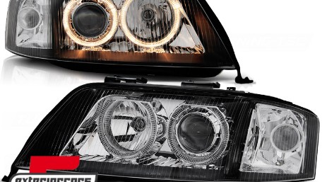 Prednja svjetla Angel Eyes (crna) / Audi A6 4B C5 (2001-2004), LPAU82