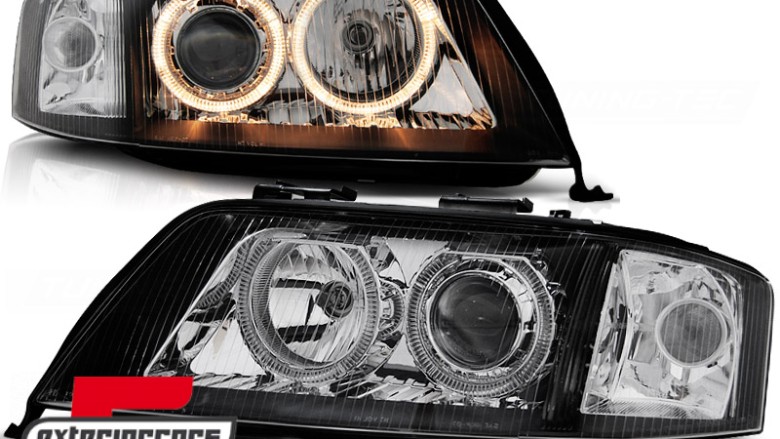 Prednja svjetla Angel Eyes (crna) / Audi A6 4B C5 (2001-2004), LPAU82