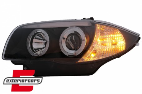 Prednja svjetla Angel Eyes (crna) / BMW serije 1 E81 E82 E87 E88 (2004-2011), LPBM80