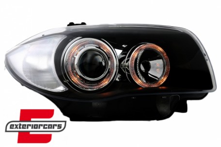 Prednja svjetla Angel Eyes (crna) / BMW serije 1 E81 E82 E87 E88 (2004-2011), LPBMA4