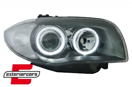 Prednja svjetla Angel Eyes (crna) / BMW serije 1 E81 E82 E87 E88 (2004-2011), LPBMD5