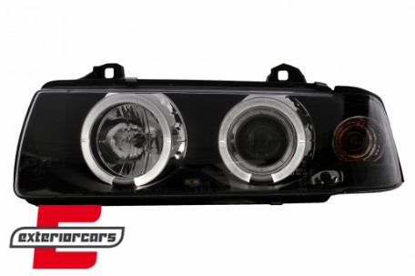 Prednja svjetla Angel Eyes (crna) / BMW serije 3 E36 Coupe Cabrio (1990-08.1999), LPBM04