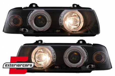 Prednja svjetla Angel Eyes (crna) / BMW serije 3 E36 Coupe Cabrio (1990-08.1999), LPBM04