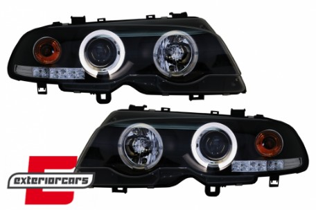 Prednja svjetla Angel Eyes (crna) / BMW serije 3 E46 Coupe Cabrio (04.1999-03.2003), LPBM49