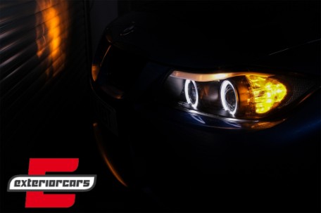 Prednja svjetla Angel Eyes (crna) / BMW serije 3 E90 limuzina E91 karavan (03.2005-08.2008), LPBM76