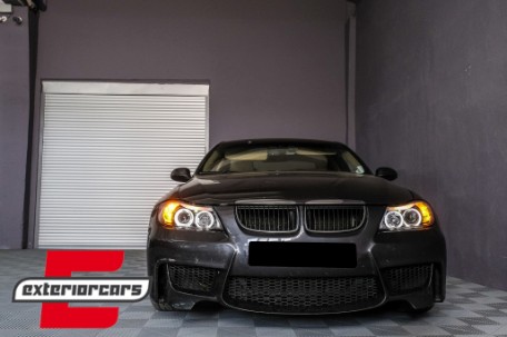 Prednja svjetla Angel Eyes (crna) / BMW serije 3 E90 limuzina E91 karavan (03.2005-08.2008), LPBM76