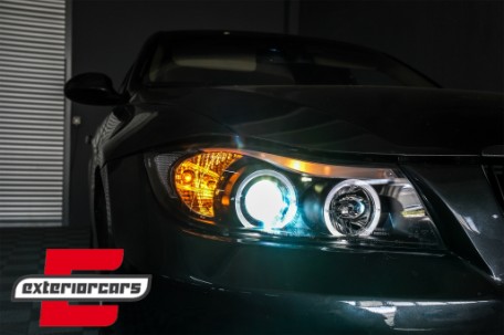 Prednja svjetla Angel Eyes (crna) / BMW serije 3 E90 limuzina E91 karavan (03.2005-08.2008), LPBM76