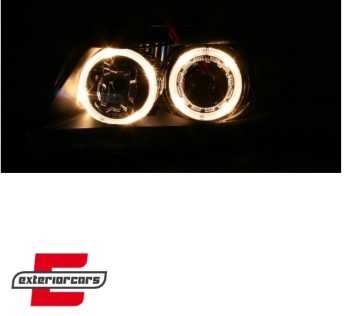 Prednja svjetla Angel Eyes (crna) / BMW serije 3 E90 limuzina E91 karavan (03.2005-08.2008), LPBM89