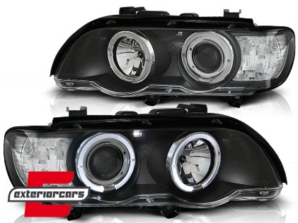 Prednja svjetla Angel Eyes (crna) / BMW X5 E53 (1999-2003), LPBM45