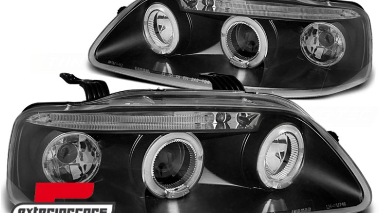 Prednja svjetla Angel Eyes (crna) / Chevrolet Aveo (2003-2006), LPCT02