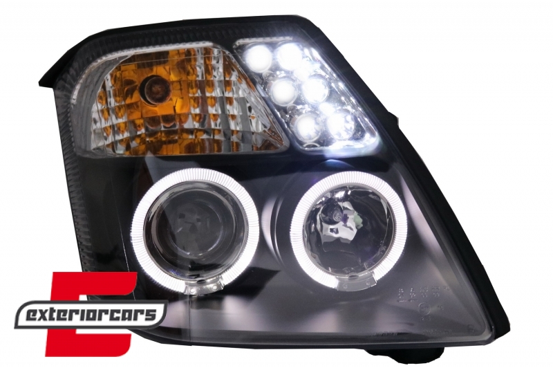 Prednja svjetla Angel Eyes (crna) / Citroen C2 (2003-2009), LPCI08