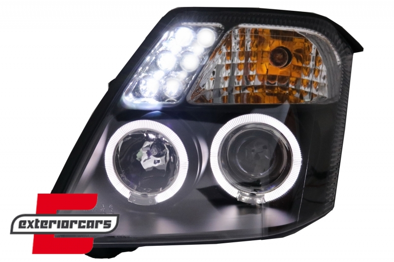 Prednja svjetla Angel Eyes (crna) / Citroen C2 (2003-2009), LPCI08