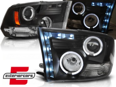 Prednja svjetla Angel Eyes (crna) / Dodge RAM (2009-2018), LPDO08