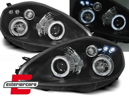Prednja svjetla Angel Eyes (crna) / / Fiat Grande Punto (2005-2008), LPFI04