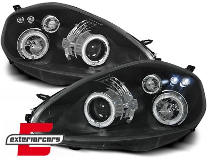 Prednja svjetla Angel Eyes (crna) / / Fiat Grande Punto (2005-2008), LPFI04