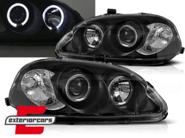 Prednja svjetla Angel Eyes (crna) / Honda Civic (1999-2001), LPHO07
