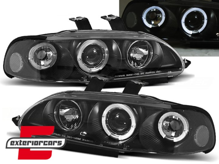 Prednja svjetla Angel Eyes (crna) / Honda Civic limuzina (1991-1995), LPHO12