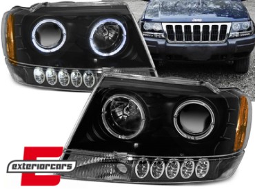 Prednja svjetla Angel Eyes (crna) / JEEP Grand Cherokee (1999-05.2005), LPCH02