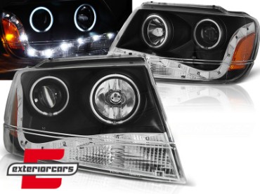 Prednja svjetla Angel Eyes (crna) / JEEP Grand Cherokee (1999-05.2005), LPCH18