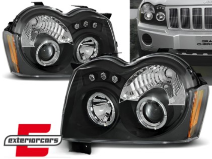 Prednja svjetla Angel Eyes (crna) / Jeep Grand Cherokee WK (2005-2008), LPCH06