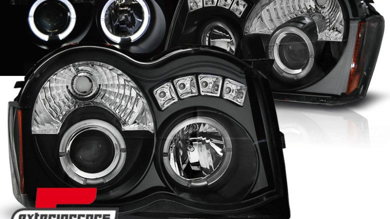 Prednja svjetla Angel Eyes (crna) / / Jeep Grand Cherokee WK Facelift (2008-2010), LPCH16