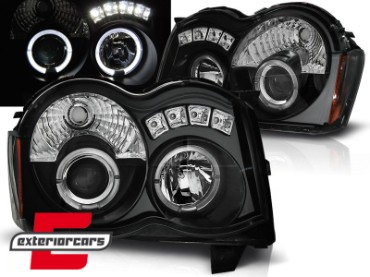 Prednja svjetla Angel Eyes (crna) / / Jeep Grand Cherokee WK Facelift (2008-2010), LPCH16